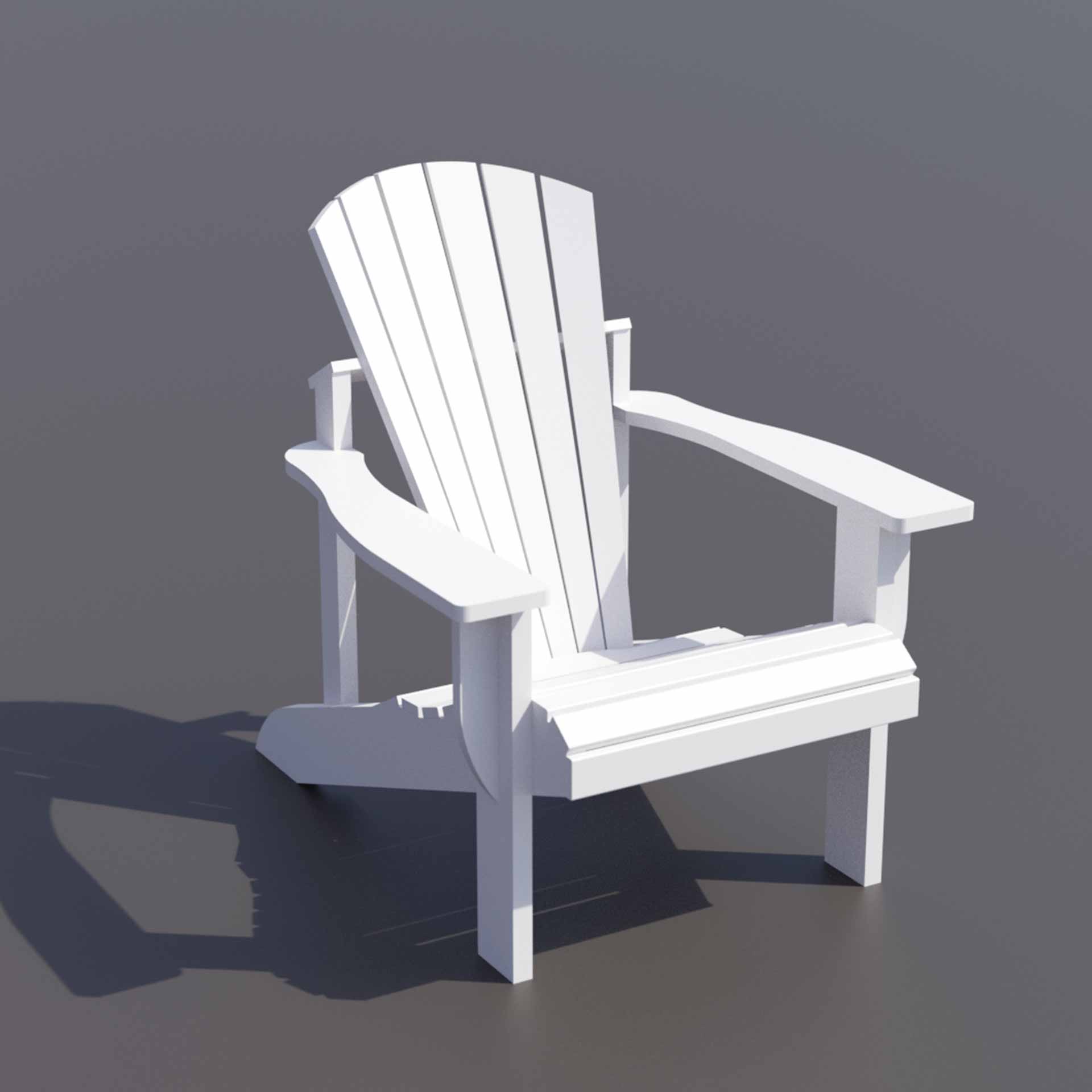 Adirondack-stol hvit